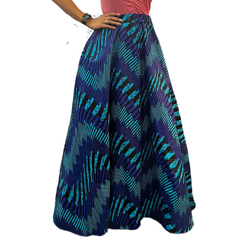 Chroma Collection Maxi Skirt - Shades of Blue