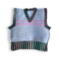 Crochet Cropped Vest - Pastel Blue