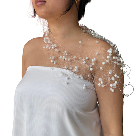 Artful Web Necklace White