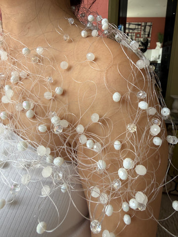 Artful Web Necklace White