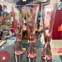 Pink Glass Flute Set