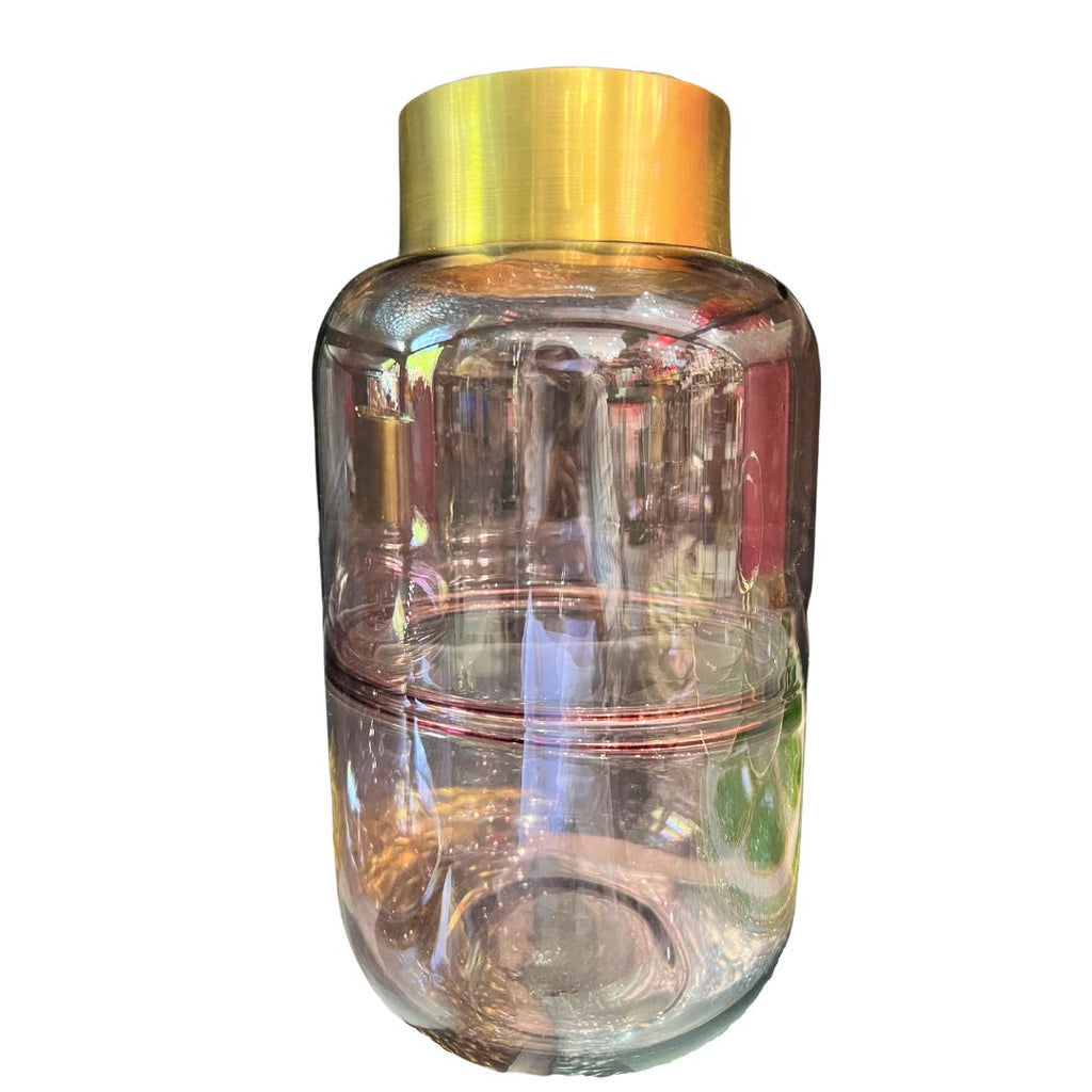 Pink Vase with Gold Rim (Tall)