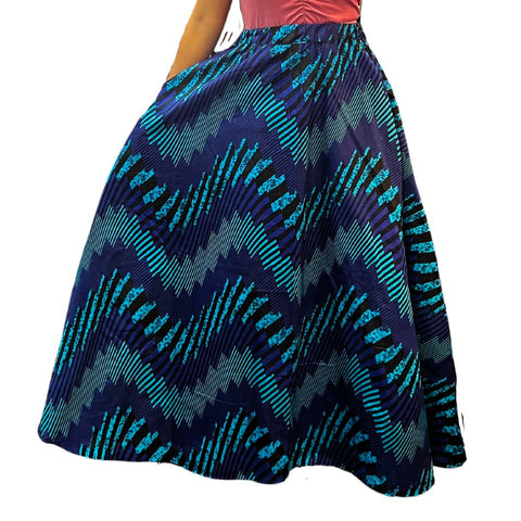 Chroma Collection Maxi Skirt - Shades of Blue