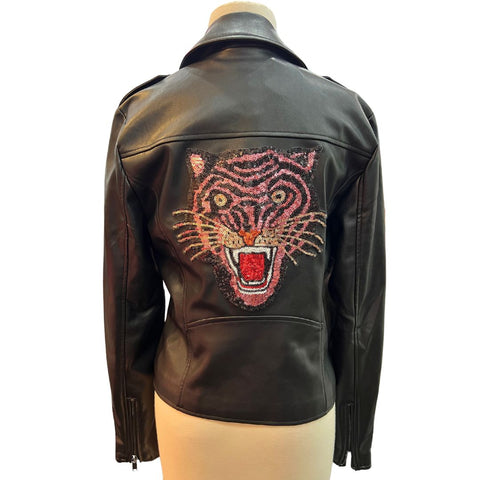 Black Moto Embellished Jacket