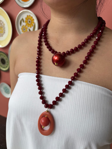Bella Sphera Necklace Cream Wine