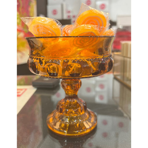 Vintage Amber Compote Bowl