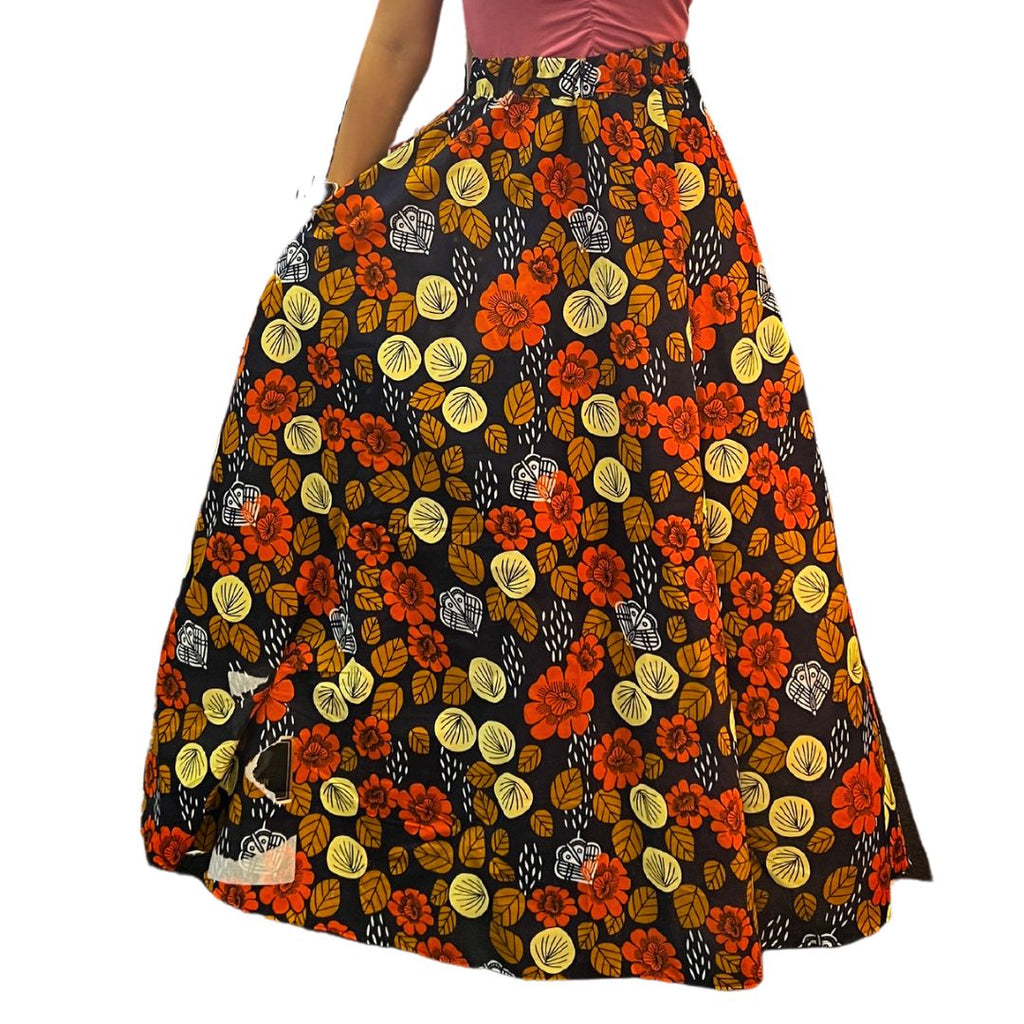 Chroma Collection Maxi Skirt - Warm Flowers