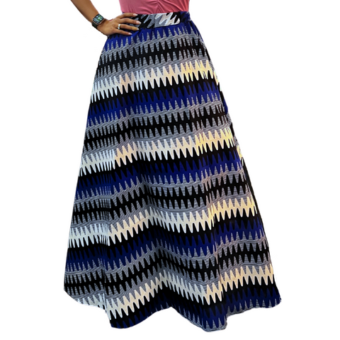 Chroma Collection Maxi Skirt - Cool Blues