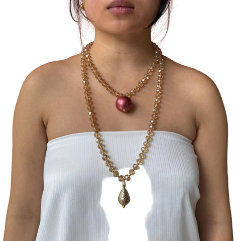 Bella Sphera Necklace Cream Crystals