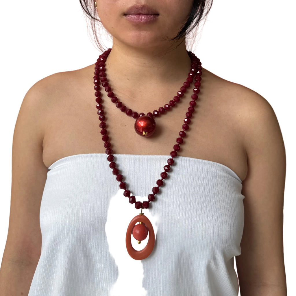 Bella Sphera Necklace Cream Wine