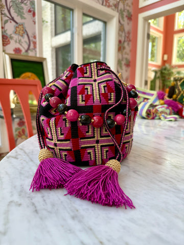 SUSU Mini with Tagua - Pinks and Black