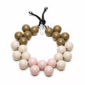 Ball Necklace Shades of Pink,  Beige, Green