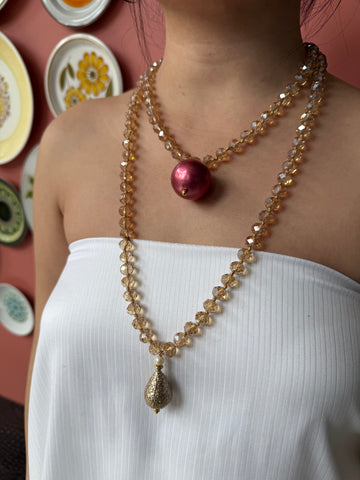 Bella Sphera Necklace Cream Crystals