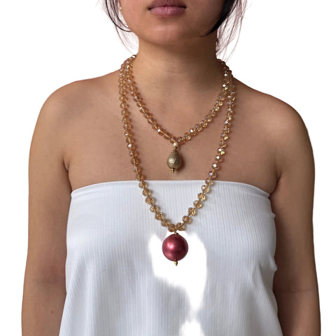 Bella Sphera Necklace Cream Crystals