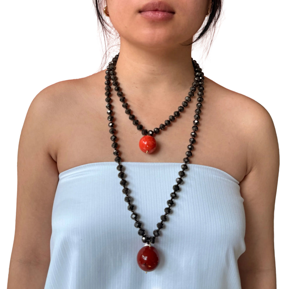 Bella Sphera Necklace Black and Rust