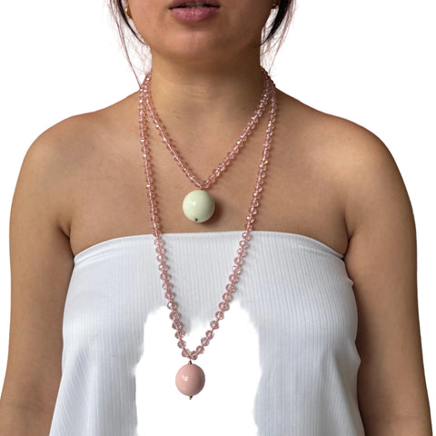 Bella Sphera Necklace Pink and Cream