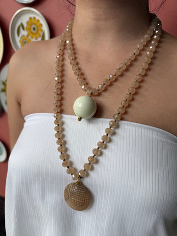 Bella Sphera Necklace Cream Crystals