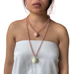 Bella Sphera Necklace Pink and Cream