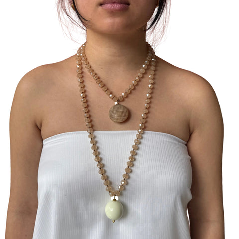 Bella Sphera Necklace Cream Crystals