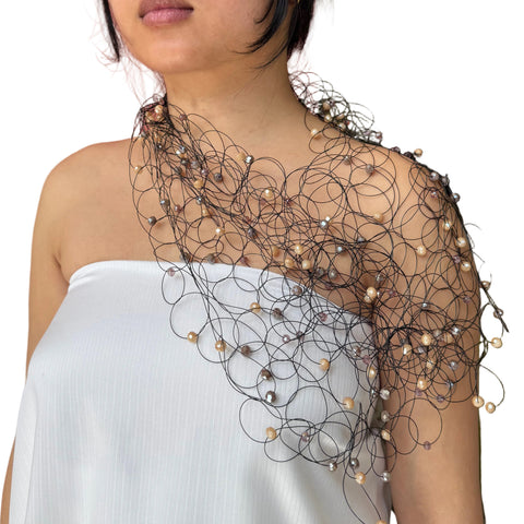 Artful Web Necklace Cream