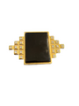 Vintage Black Square Brooch