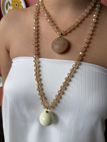 Bella Sphera Necklace Cream Crystals