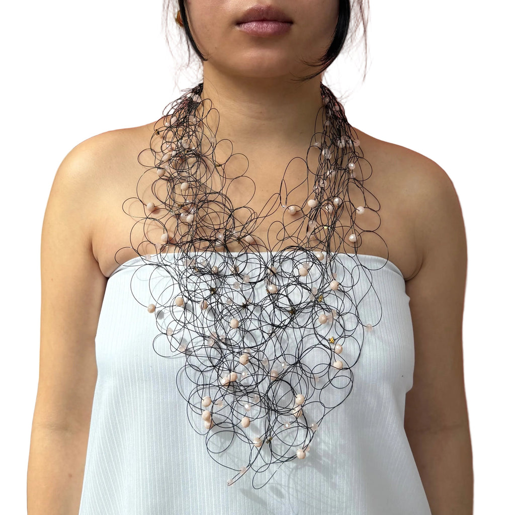 Artful Web Necklace Cream