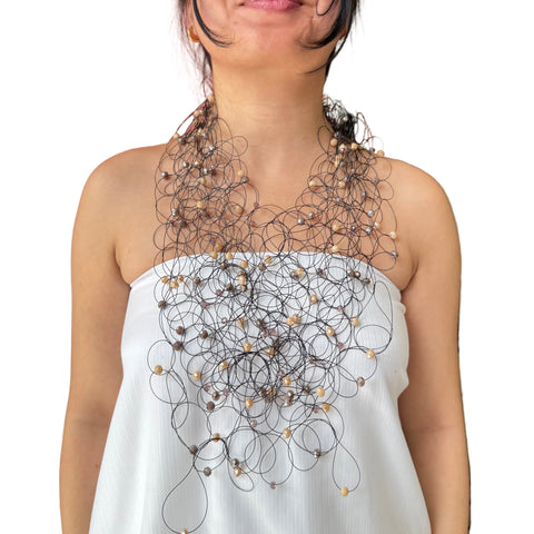 Artful Web Necklace Cream