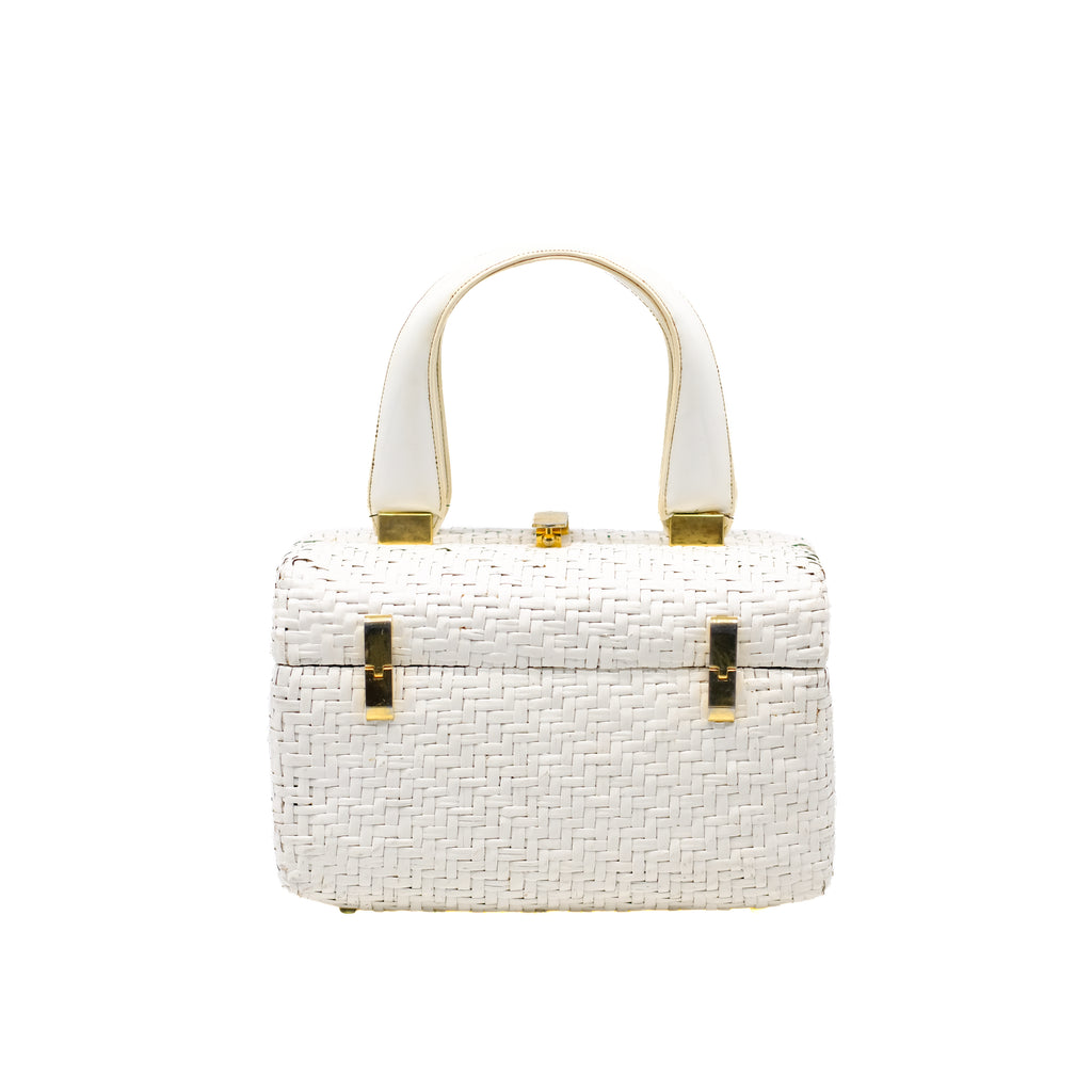 1960s Koret White Wicker Bag