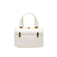 1960s Koret White Wicker Bag