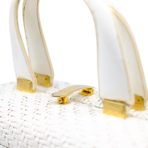 1960s Koret White Wicker Bag