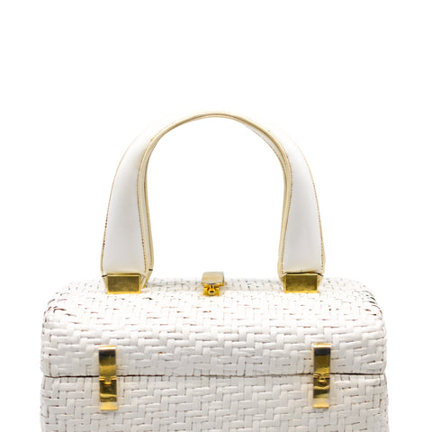 1960s Koret White Wicker Bag
