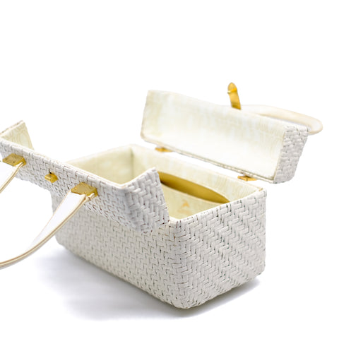 1960s Koret White Wicker Bag