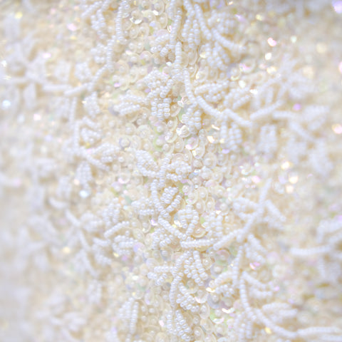 Vintage White Beaded Evening Bag
