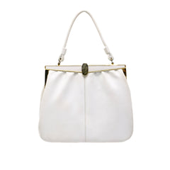Vintage White Leather Handbag