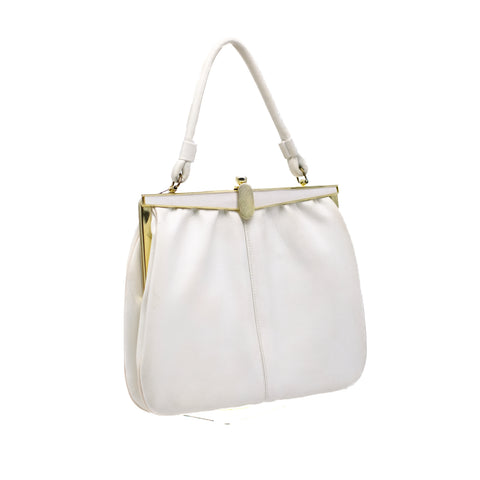 Vintage White Leather Handbag