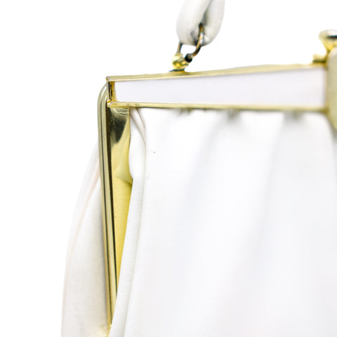 Vintage White Leather Handbag