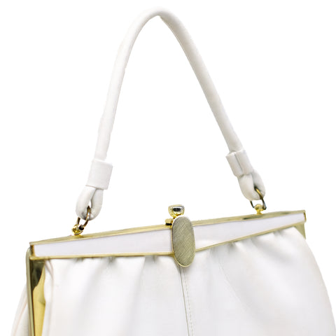 Vintage White Leather Handbag