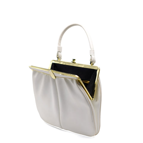 Vintage White Leather Handbag