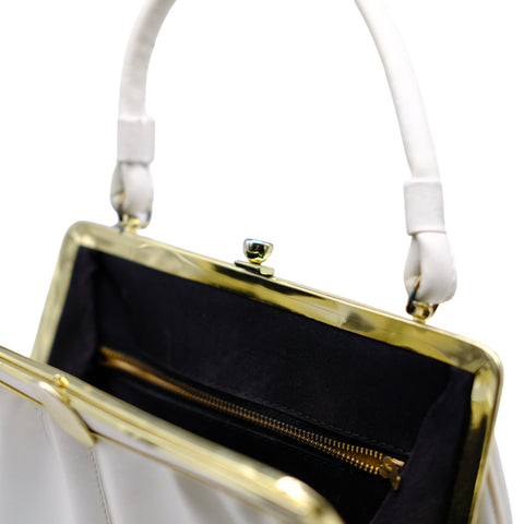 Vintage White Leather Handbag