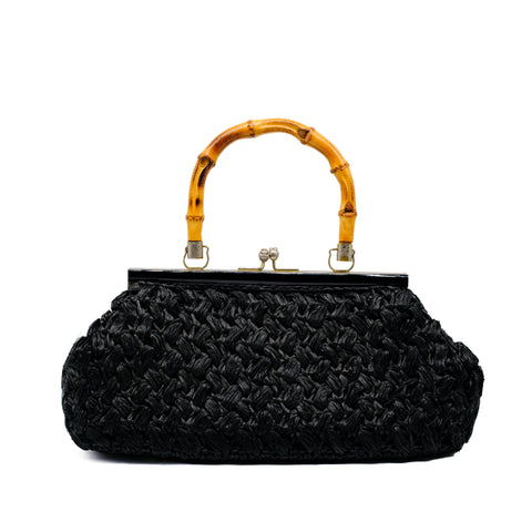 1950s Woven Raffia Handbag