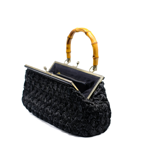 1950s Woven Raffia Handbag