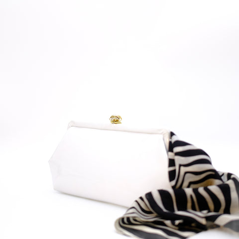 Vintage White Patent Leather Clutch