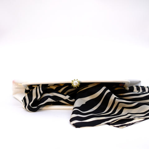 Vintage White Patent Leather Clutch