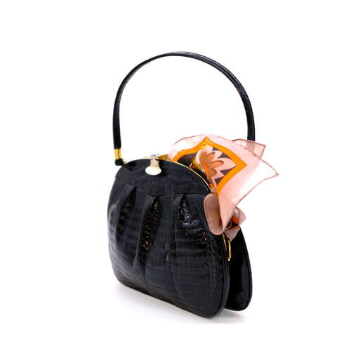 Black Alligator Bag