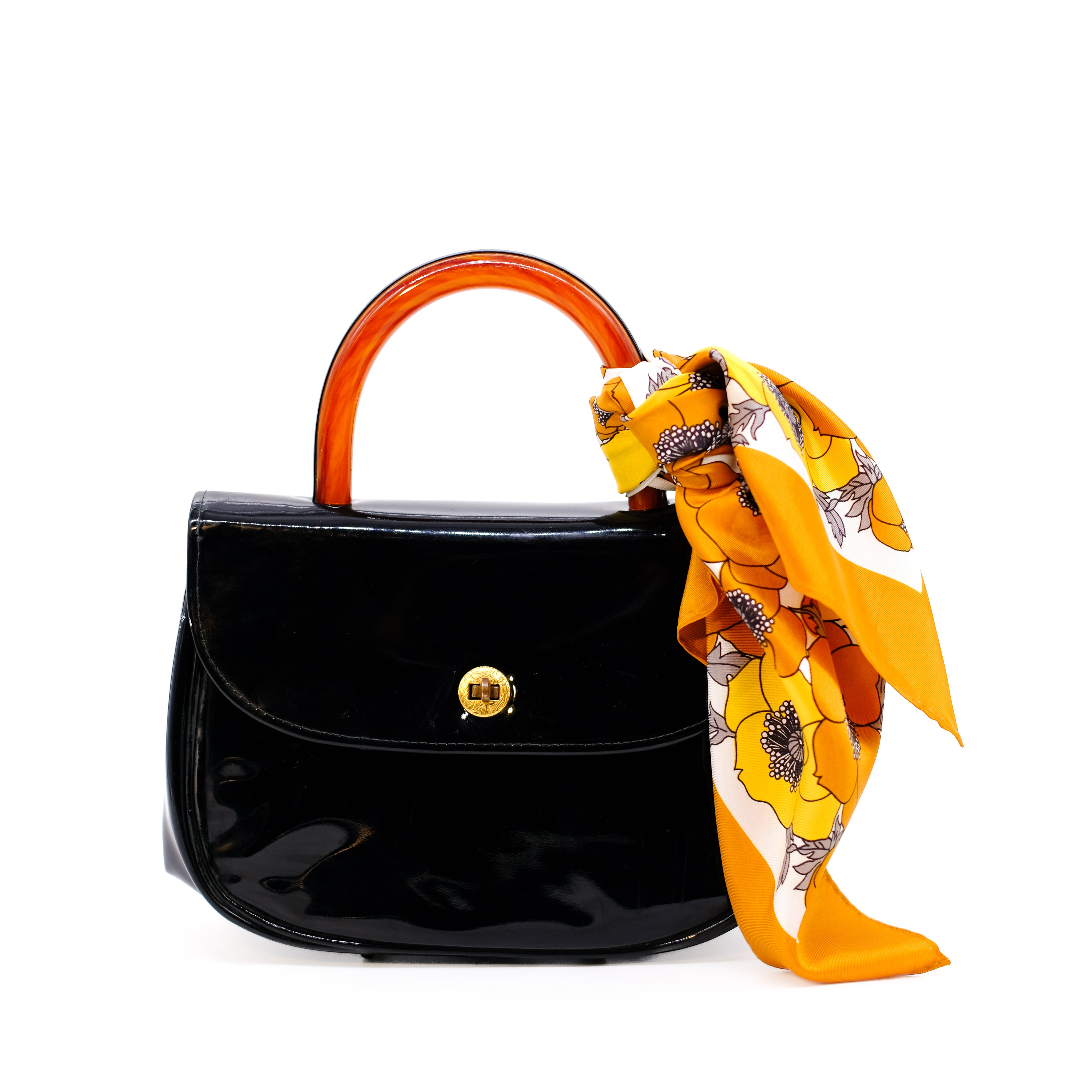 Black Patent Arch Bakelite Top Handle Vintage Bag – The Guild