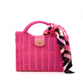 Bright Pink Rattan Bag