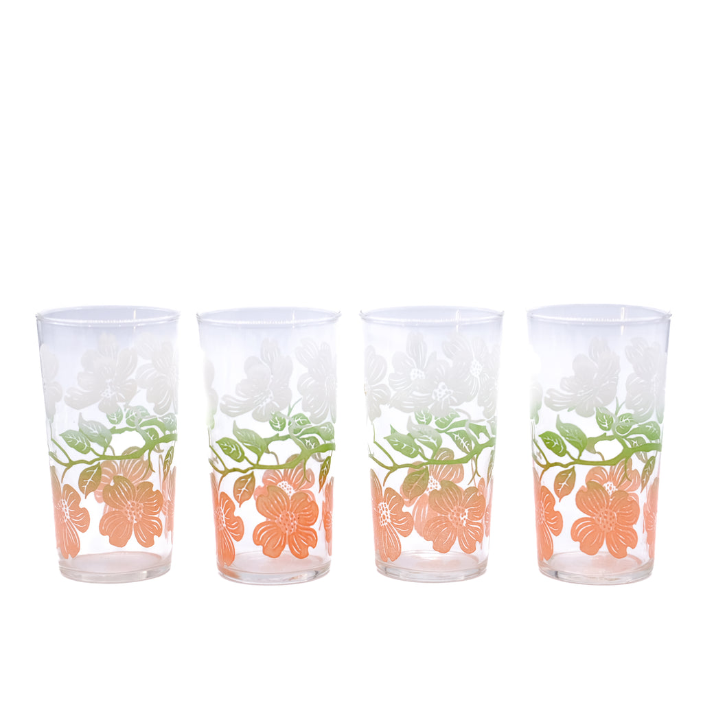 Vintage Peach Blossom Juice Glass Set