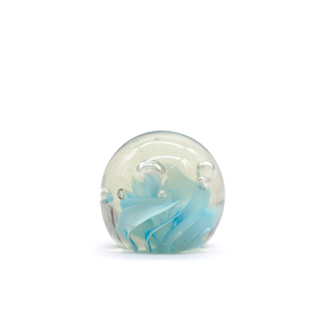 Blue Bubble Glass Paper Weight