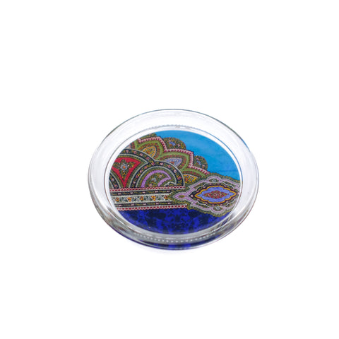 Glass Coaster with Floral Illustration